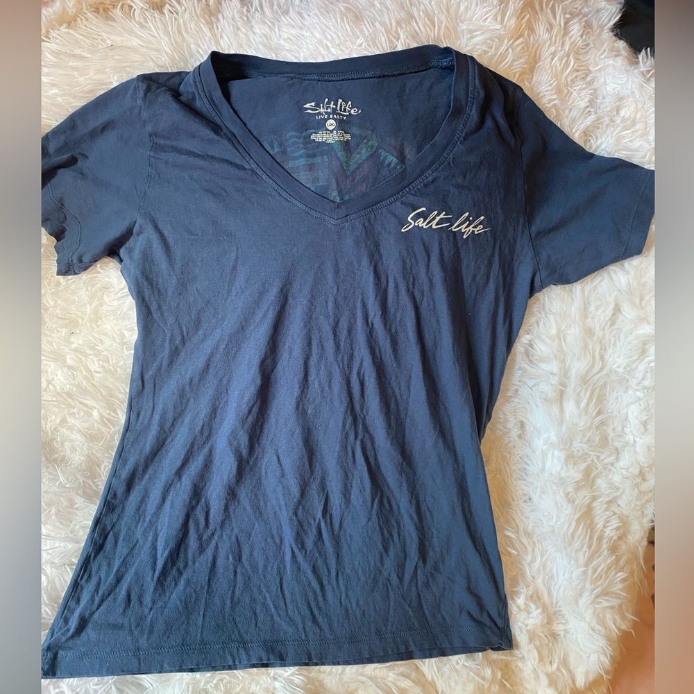 Salt Life Blue Large Blue V-Neck Shirt